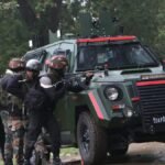 Army jawans stand guard near Kulgam Encounter site in Adigam village of south Kashmir on Saturday, 28 Sep 2024.