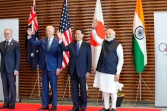 Prime Minister Narendra Modi with Quad Leaders at the Quad Leaders' Summit 2024